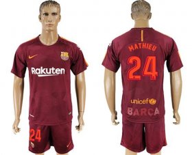 Wholesale Cheap Barcelona #24 Mathieu Sec Away Soccer Club Jersey