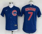 Cheap Youth Chicago Cubs #7 Dansby Swanson Blue Stitched MLB Cool Base Nike Jersey
