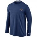 Wholesale Cheap Nike Los Angeles Rams Sideline Legend Authentic Logo Long Sleeve T-Shirt Dark Blue