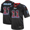 Wholesale Cheap Nike Patriots #11 Julian Edelman Lights Out Black Men's Stitched NFL Elite Strobe Jersey