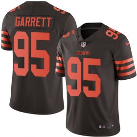 Wholesale Cheap Nike Browns #95 Myles Garrett Brown Men\'s Stitched NFL Limited Rush Jersey