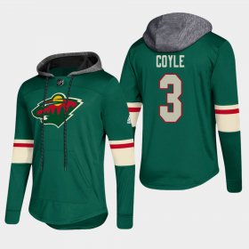 Wholesale Cheap Wild #3 Charlie Coyle Green 2018 Pullover Platinum Hoodie