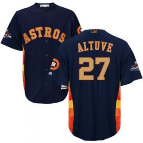 Wholesale Cheap Astros #27 Jose Altuve Navy Blue 2018 Gold Program Cool Base Stitched Youth MLB Jersey