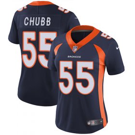 Wholesale Cheap Nike Broncos #55 Bradley Chubb Blue Alternate Women\'s Stitched NFL Vapor Untouchable Limited Jersey
