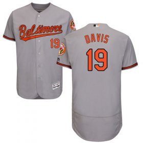 Wholesale Cheap Orioles #19 Chris Davis Grey Flexbase Authentic Collection Stitched MLB Jersey