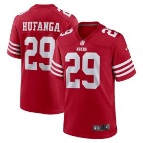 Wholesale Cheap Men\'s San francisco 49ers #29 Talanoa Hufanga Icon Red 2022 new style new logo Stitched NFL Jersey