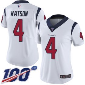 Wholesale Cheap Nike Texans #4 Deshaun Watson White Women\'s Stitched NFL 100th Season Vapor Limited Jersey