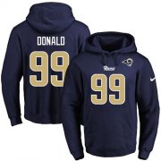 Wholesale Cheap Nike Rams #99 Aaron Donald Navy Blue Name & Number Pullover NFL Hoodie