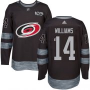 Wholesale Cheap Adidas Hurricanes #14 Justin Williams Black 1917-2017 100th Anniversary Stitched NHL Jersey