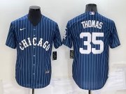 Wholesale Cheap Men's Chicago White Sox #35 Frank Thomas Navy Cool Base Stitched Jersey