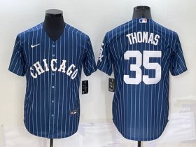 Wholesale Cheap Men\'s Chicago White Sox #35 Frank Thomas Navy Cool Base Stitched Jersey