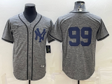Wholesale Cheap Men's New York Yankees #99 Aaron Judgey No Name Grey Gridiron Cool Base Stitched Jerseys