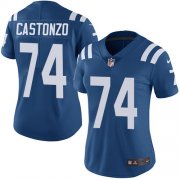 Wholesale Cheap Nike Colts #74 Anthony Castonzo Royal Blue Team Color Women's Stitched NFL Vapor Untouchable Limited Jersey