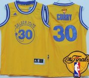 Cheap Youth Golden State Warriors #30 Stephen Curry Yellow Hardwood Swingman 2016 The NBA Finals Patch Jersey