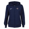 Wholesale Cheap Nike Los Angeles Rams Ladies Tailgater Full Zip Hoodie Blue