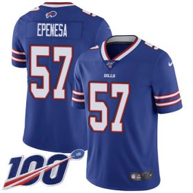 Wholesale Cheap Nike Bills #57 A.J. Epenesas Royal Blue Team Color Youth Stitched NFL 100th Season Vapor Untouchable Limited Jersey