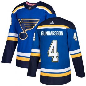 Wholesale Cheap Adidas Blues #4 Carl Gunnarsson Blue Home Authentic Stitched NHL Jersey