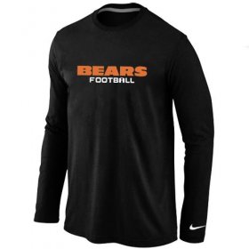 Wholesale Cheap Nike Chicago Bears Authentic Font Long Sleeve T-Shirt Black