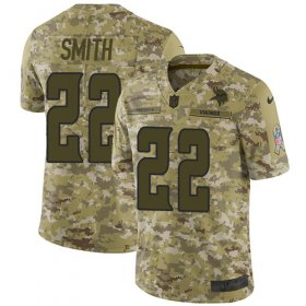 Wholesale Cheap Nike Vikings #22 Harrison Smith Camo Men\'s Stitched NFL Limited 2018 Salute To Service Jersey