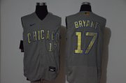 Wholesale Cheap Men's Chicago Cubs #17 Kris Bryant Grey Gold 2020 Cool and Refreshing Sleeveless Fan Stitched Flex Nike Jersey