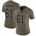 Wholesale Cheap Nike Raiders #61 Rodney Hudson Olive Women's Stitched NFL Limited 2017 Salute to Service Jersey