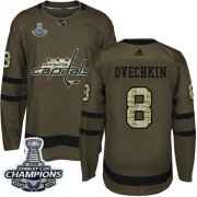 Wholesale Cheap Adidas Capitals #8 Alex Ovechkin Green Salute to Service Stanley Cup Final Champions Stitched NHL Jersey