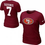 Wholesale Cheap Women's Nike San Francisco 49ers #7 Colin Kaepernick Name & Number T-Shirt Red