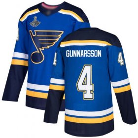 Wholesale Cheap Adidas Blues #4 Carl Gunnarsson Blue Home Authentic Stanley Cup Champions Stitched NHL Jersey