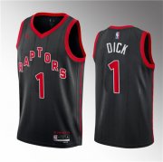 Wholesale Cheap Men's Toronto Raptors #1 Gradey Dick Black 2023 Draft Statement Edition Stitched Basketball Jersey