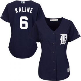 Wholesale Cheap Tigers #6 Al Kaline Navy Blue Alternate Women\'s Stitched MLB Jersey