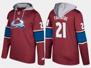 Wholesale Cheap Avalanche #21 Peter Forsberg Burgundy Name And Number Hoodie
