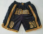 Wholesale Cheap Men's Black Mamba #8 #24 Kobe Bryant Black Just Don Swingman Throwback Shorts