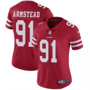 Wholesale Cheap Nike 49ers #91 Arik Armstead Red Team Color Women's Stitched NFL Vapor Untouchable Limited Jersey
