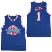 Wholesale Cheap Tune Squad 1 Bugs Blue Stitched Movie Basketball Jersey