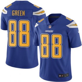 Wholesale Cheap Nike Chargers #88 Virgil Green Electric Blue Men\'s Stitched NFL Limited Rush Jersey