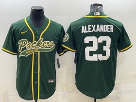 Wholesale Cheap Men\'s Green Bay Packers #23 Jaire Alexander Green With Patch Cool Base Stitched Baseball Jersey