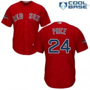Wholesale Cheap Red Sox #24 David Price Red Cool Base 2018 World Series Champions Stitched Youth MLB Jersey
