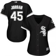 Wholesale Cheap White Sox #45 Michael Jordan Black Alternate Women's Stitched MLB Jersey