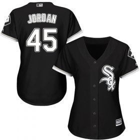 Wholesale Cheap White Sox #45 Michael Jordan Black Alternate Women\'s Stitched MLB Jersey