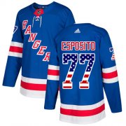 Wholesale Cheap Adidas Rangers #77 Phil Esposito Royal Blue Home Authentic USA Flag Stitched NHL Jersey