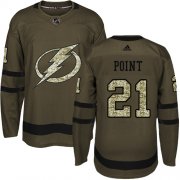 Wholesale Cheap Adidas Lightning #21 Brayden Point Green Salute to Service Stitched NHL Jersey