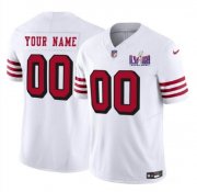 Cheap Men's San Francisco 49ers Active Player Custom New White 2024 F.U.S.E. Super Bowl LVIII Patch Vapor Untouchable Limited Football Stitched Jersey