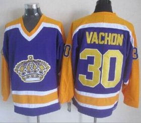 Wholesale Cheap Kings #30 Rogie Vachon Purple CCM Throwback Stitched NHL Jersey