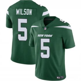 Cheap Men\'s New York Jets #5 Garrett Wilson Green Vapor Untouchable Limited Football Stitched Jersey