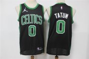 Wholesale Cheap Men's Boston Celtics #0 Jayson Tatum Black Jordan 75th Anniversary Diamond 2021 Stitched Jersey