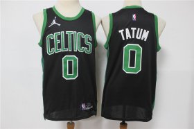 Wholesale Cheap Men\'s Boston Celtics #0 Jayson Tatum Black Jordan 75th Anniversary Diamond 2021 Stitched Jersey