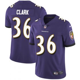 Wholesale Cheap Nike Ravens #36 Chuck Clark Purple Team Color Men\'s Stitched NFL Vapor Untouchable Limited Jersey