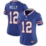 Wholesale Cheap Nike Bills #12 Jim Kelly Royal Blue Team Color Women's Stitched NFL Vapor Untouchable Limited Jersey