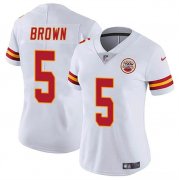 Cheap Women's Kansas City Chiefs #5 Hollywood Brown White Vapor Untouchable Limited Football Stitched Jersey(Run Small)