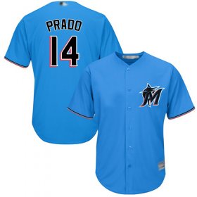 Wholesale Cheap Marlins #14 Martin Prado Blue Cool Base Stitched Youth MLB Jersey